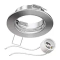 Produktbild: ledscom.de Decken-Einbaurahmen FERE Einbaurahmen chrom matt (LED/Halogen/GU10/MR16/PAR16/50mm) inkl. GU10 Fassung