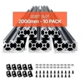 Produktbild: VEVOR 10er Set Aluprofil 2000 mm T-Nut 2020 Aluminium Profil, eloxierte Linearschiene nach europäischem Standard, Nutenprofil für 3D-Drucker, CNC-Ma