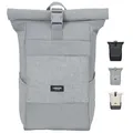 Produktbild: LARKSON Rucksack Herren & Damen Grau - No 4 - Rolltop Backpack mit Laptopfach für Uni, Arbeit & Fahrrad - Großer Reiserucksack - Wasserabweisend