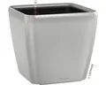 Produktbild: Pflanzkübel Lechuza Quadro 43 x 43 x H 39 cm silber inkl. Erdbewässerungsystem P