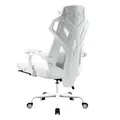 Produktbild: GTPLAYER Ergonomischer Bürostuhl Schreibtischstuhl Verstellbarer Lordosenstütze Kopfstütze Rückenschonend Chefsessel mit Verbindungsarmlehnen Stummrädern weiß,Belastung bis 150KG