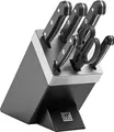 Produktbild: ZWILLING Gourmet Selbstschärfender Messerblock, 7-teilig, Messerset und Schere aus rostfreiem Spezialstahl/Kunststoff-Griff, Schwarz [Made in Germany]