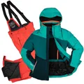 Produktbild: Killtec Damen Skianzug Größe 40 - aus Skijacke türkis grün petrol grün und Skihose neon orange - mit 10000mm Wassersäule - wasserdicht, atmungsaktiv