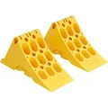 Produktbild: Wiltec - Unterlegkeile Anhänger 2 Stück bis 5t Unterlegkeile Wohnmobil 393x160x193mm für Reifen bis 160mm Breite, gelbe Signalfarbe