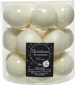 Produktbild: Christbaumkugeln Weihnachtskugeln Glas Ø 4 cm wollweiß 18 Stück