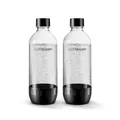 Produktbild: sodastream DuoPack Tritan 1L Ersatzflaschen für alle gängigen Wassersprudler mit Kunststoff-Flaschen mit Schraubgewinde, 2x 1 L PET-Flasche, Schwarz