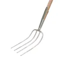Produktbild: Xclou Garden Dunggabel mit 4 Zinken mehrfarbig, Mistgabel mit Schienenzwinge und Stiel aus hochwertigem Eschenholz, gute Handhabung und Kraftübertragung durch langen Stiel, Gesamtlänge der Gabel: ca. 135 cm