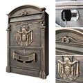 Produktbild: Briefkastenanlage Nostalgie antik Design Gold Wandbriefkasten Box Briefkasten