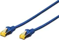 Produktbild: DIGITUS Patch-Kabel RJ-45 M M SFTP CAT 6a glatt halogenfrei mit Knickschutz Blau (DK-1644-A-050/B)