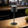 Produktbild: LED Akku Tischleuchte dimmbar Outdoor 3 Lichtfarben USB schwarz