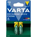 Produktbild: Akku Batterien VARTA Recharge Accu Phone AA R6 1600 mAh 2 Stück/Blister, optimierte Kapazität, 1,2 V VaT399-2