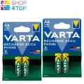 Produktbild: 4 VARTA RECHARGE ACCU PHONE AA BATTERIEN LR6 1600mAh NiMH HR6 STILO 1.2V 2BL NEU