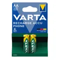 Produktbild: Varta Phone Akku Mignon AA HR6 NiMH 1600 mAh 58399 2er Blister