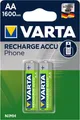 Produktbild: VARTA Recharge Akku Phone Accu AA Mignon Ni-Mh Accu (2er Pack, 1600 mAh)