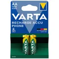 Produktbild: 4 x VARTA Recharge Accu Phone AA 1600 mAh (2 x 2 er Pack) Mignon 58399 HR6 XXX