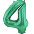 Produktbild: Folienballon Zahl 4 grün matt 88cm Helium Geburtstag Party Dekoration Geschenk