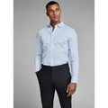 Produktbild: Jack & Jones Businesshemd JJPRPARMA in Skinny Fit, Stretchanteil und verstellbaren Manschetten sehr schmal, Web, Baumwollmischung blau S