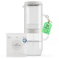 Produktbild: LUCY® Wasserfilter Karaffe 2L – Wasserkaraffe inkl. Aktivkohlefilter für sauberes Trinkwasser – Filtert Schadstoffe, bewahrt Mineralien wie Magnesium und Kalzium – BPA-frei, spülmaschinenfest
