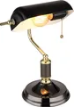 Produktbild: LED Tischleuchte, Bankerlampe, Metall schwarz gold, H 34 cm