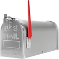 Produktbild: Wiltec - us Mailbox silbergrau 180 x 220 x 480 mm, amerikanischer Briefkasten mit Fahne, Wandbriefkasten oder Standbriefkasten Stahl amerikanisches
