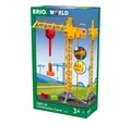 Produktbild: Ravensburger Kinderfahrzeug-Schienen BRIO World 33835 Großer Baukran mit Licht – Zubehör für die BRIO