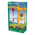 Produktbild: BRIO World 33835 Großer Baukran mit Licht – Zubehör für die BRIO Holzeisen