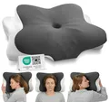 Produktbild: Orthopädisches Nackenstützkissen bei Nackenschmerzen aus hochwertigem Memory Foam - Ergonomisches Nackenkissen - Kopfkissen für Seiten-, Rücken- & Bauchschläfer - waschbarer Bezug bei 40°C