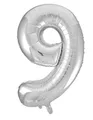 Produktbild: Idena 38234 - Folienballon Zahl, Größe ca. 65 x 105 cm, Silber, ungefüllt, für Helium und Luft geeignet, Zahlenballon, Lebensjahr, Jubiläum, Geburtstag, Geschenk, Dekoration, Party