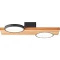 Produktbild: Brilliant - Lampe Cheesy led Deckenleuchte 40x25cm matt schwarz/holz braun 14 w led integriert
