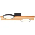 Produktbild: Brilliant Lampe Cheesy LED Deckenleuchte 40x25cm matt schwarz/holz braun 14 W LED integriert
