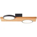 Produktbild: Brilliant Lampe Cheesy LED Deckenleuchte 40x25cm matt schwarz/holz  braun 14 W L
