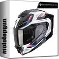 Produktbild: SCORPION INTEGRALHELM FÜR MOTORRAD EXO-1500 AIR SLEEK WEISS SCHWARZ ROSA XS