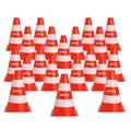 Produktbild: alldoro 60094 Pylonen 20er-Set für Kinder, Verkehrshütchen orange-weiß, 18 cm hoch, stapelbare Leitkegel für Slalom, Sport & Freizeit
