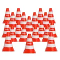 Produktbild: 20 Pylonen | Warnkegel orange-weiß | stapelbare Leitkegel | je 18 x 13 x 13 cm