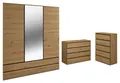 Produktbild: Schlafzimmer-Set Naxos Kleiderschrank Kommode 3tlg artisan eiche schwarz matt