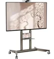 Produktbild: ONKRON TV Ständer rollbar 55-90 Zoll, bis 75 kg, max VESA 800x600, TS1871-C | TV Rollwagen höhenverstellbar 1034-1539 mm, mit Rollen, Stahlablage, Webcam-Ablage, für Business & Events, Champagner