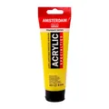 Produktbild: AMSTERDAM Talens Acrylfarbe 120ml Künstlerfarbe für Leinwand Papier Holz Stein Ton seidenmatt lichtecht wasserfest geruchsneutral lösungsmittelfrei Made in EU ganzjährig Metallic Yellow