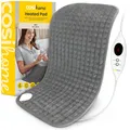 Produktbild: Heizkissen Mikrofleece Bezug elektrisch Wärmekissen 60x30 cm Grau 6 Heizstufen