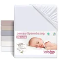 Produktbild: babybay Jersey Spannbetttuch Deluxe passend für die Modelle Maxi, Midi, Boxspring, Comfort und Comfort Plus, weiß, 89 x 50 cm (1er Pack)