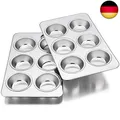 Produktbild: Homikit Muffinform, Edelstahl 6er Muffin Backblech Backform Set, 2er-Pack,