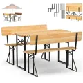 Produktbild: holz4home® Bierzeltgarnitur 3-teilig I Festzeltgarnitur aus Holz und Metall, Klappbar