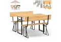 Produktbild: holz4home® Bierzeltgarnitur 3-teilig I Festzeltgarnitur aus Holz und Metall, Klappbar