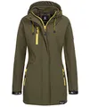 Produktbild: Rock Creek Damen Softshell Jacke Mantel Outdoor-Mantel Damenmantel Softshellmantel Winterjacke Wasserabweisend Kapuze Übergang D-423 Dunkelgrün XS