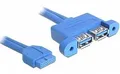 Produktbild: USB3.0 Kabel Delock Pinheader 19pin -> 2x A Bu/Bu 0.45m