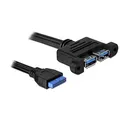 Produktbild: Delock Kabel USB 3.0 Pin Header Buchse > 2 x USB 3.0-A Buchse nebeneinander