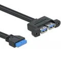 Produktbild: Delock USB 3.0 zu 2X USB 3.0 A Pinheader Kabel