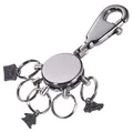 Produktbild: TROIKA Schlüsselanhänger, rund, inkl. Karabinerhaken, 5 ausklinkbare Ringe, 3 davon mit Motiv-Anhänger (Haus, Brief, Auto) zur Schlüsselorganisation, Messing, glänzend, black chrome, KYR62/GM, 5 ringe