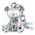 Produktbild: TROIKA Schlüsselanhänger Teddybär mit roter Schleife BÄRND aus Metallguss mit Schlüsselring, verchromt, silberfarben Original