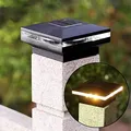 Produktbild: Bonetti 2er Set Solar Zaunbeleuchtung für 9 x 9 cm Standardpfosten, wetterfeste Pfostenkappen mit warm-weißen LEDs für tolle Lichtakzente und Orientierungshilfe