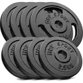 Produktbild: Hop-Sport 30kg Hantelscheiben-Set 4x2,5+4x5 kg 30/31mm Gripper Gusseisen Gewichte Hanteln